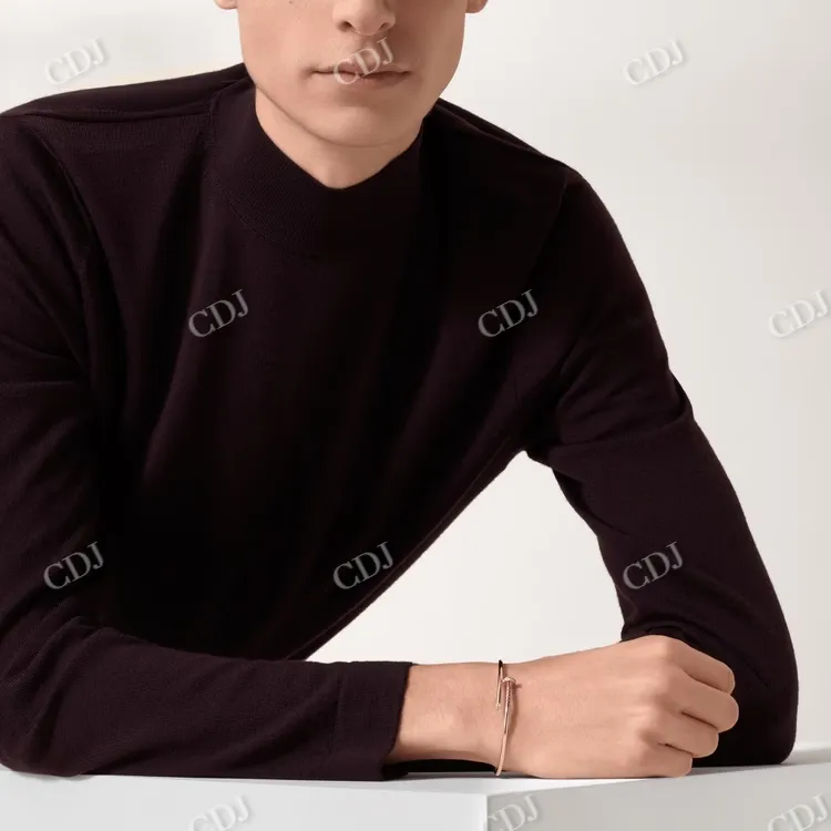 0.18CTW Open Cuff Nail Screw Bracelet