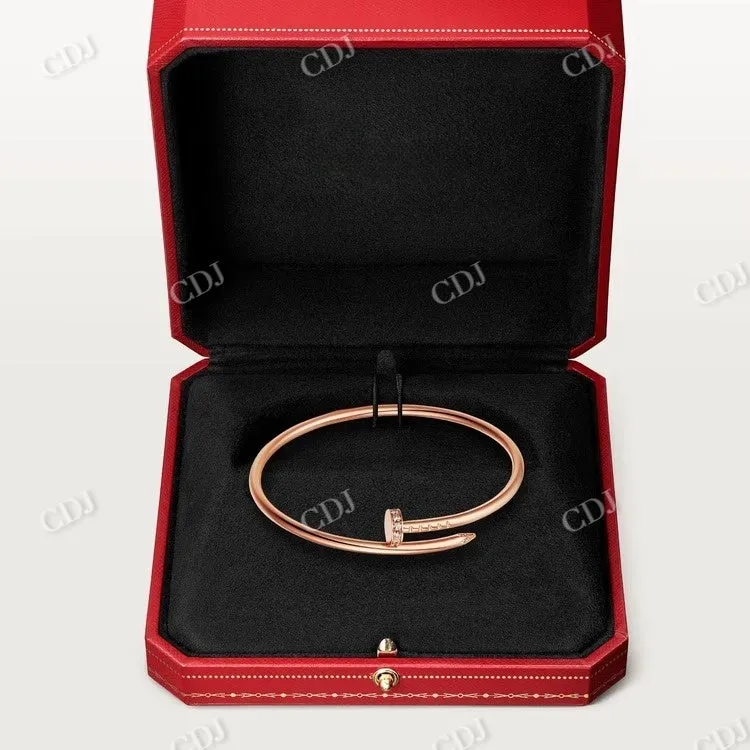0.18CTW Open Cuff Nail Screw Bracelet