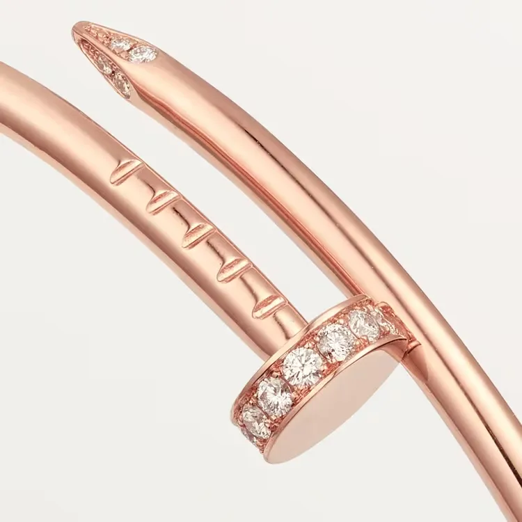 0.18CTW Open Cuff Nail Screw Bracelet