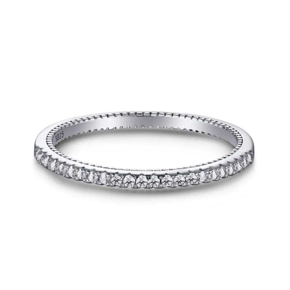 1.3mm Slim Half Eternity Ring