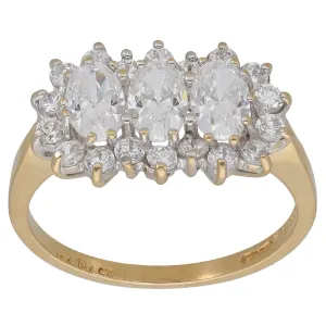 14ct Gold Cubic Zirconia Dress/Cocktail Ring Size P