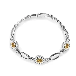 14K and 925 Sterling Sliver Bangle with Citrine (141B113938CTWT)