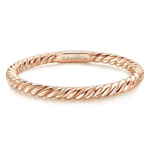 14K Rose Gold Stackable Band
