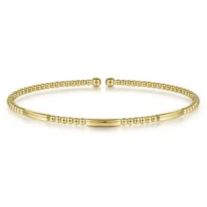 14K Yellow Cuff Bracelet Size 6.25