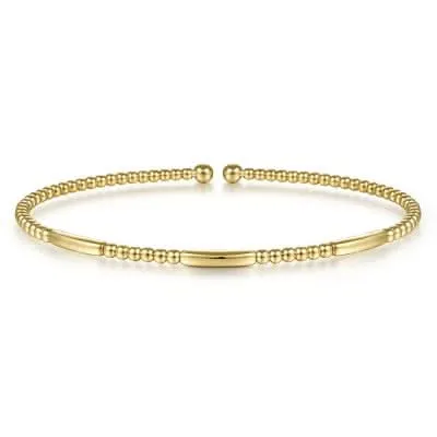 14K Yellow Cuff Bracelet Size 6.25