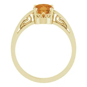 14K Yellow Natural Citrine Ring