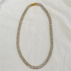 18K Gold-Filled Baguette Tennis Necklace Set