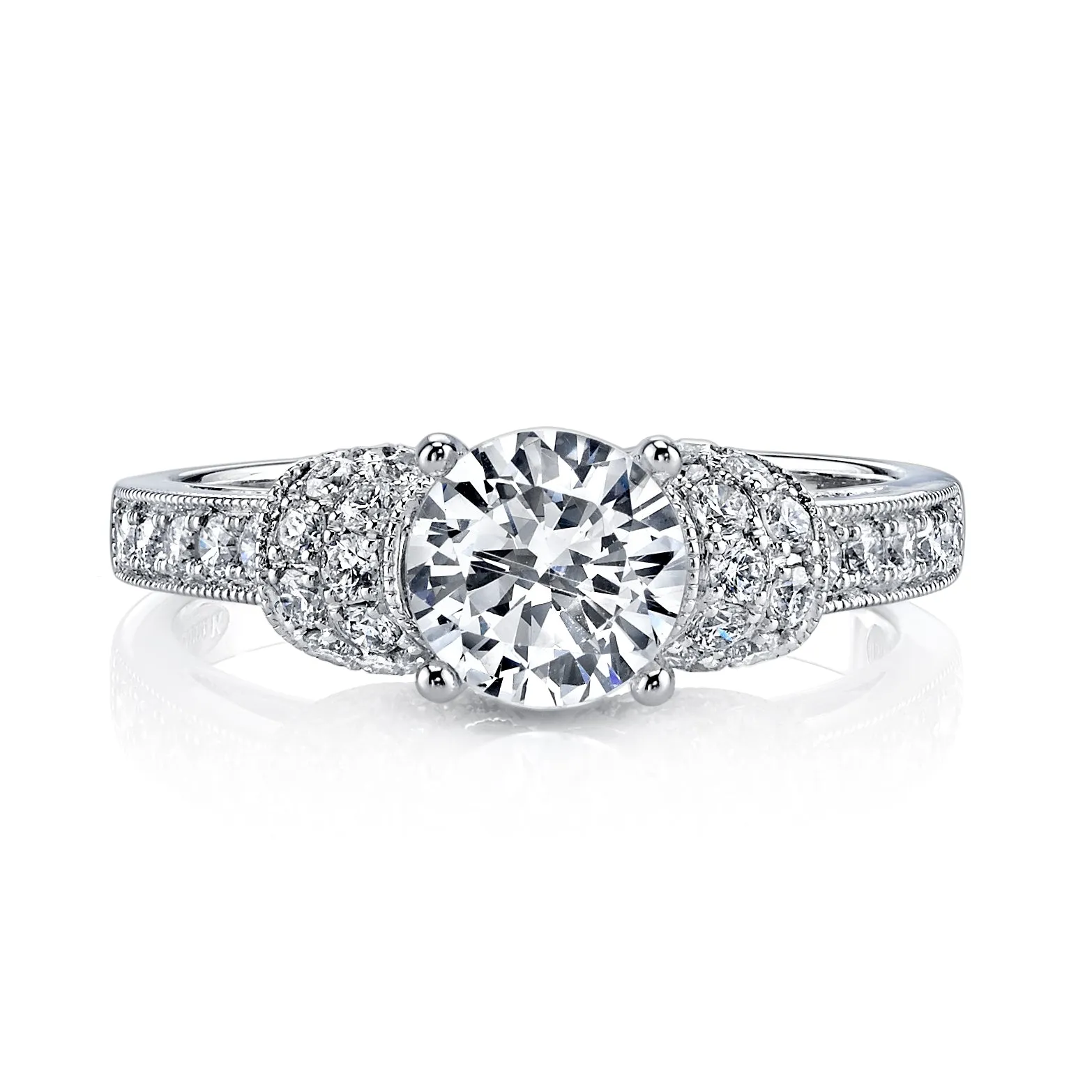 18K White Gold Diamond Engagement Ring