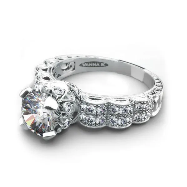 18K White Gold Diamond Engagement Ring