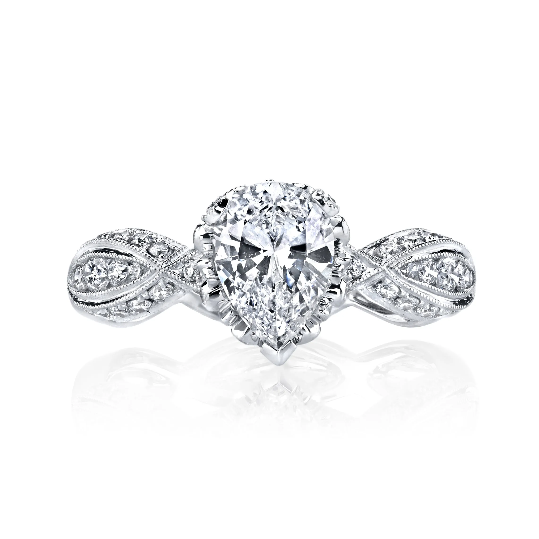 18K White Gold Diamond Engagement Ring