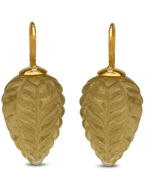 18k Yellow Gold Lemon Citrine Braided Drop Earrings