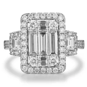 1.90CT T.W. Emerald Cut Diamond Ring