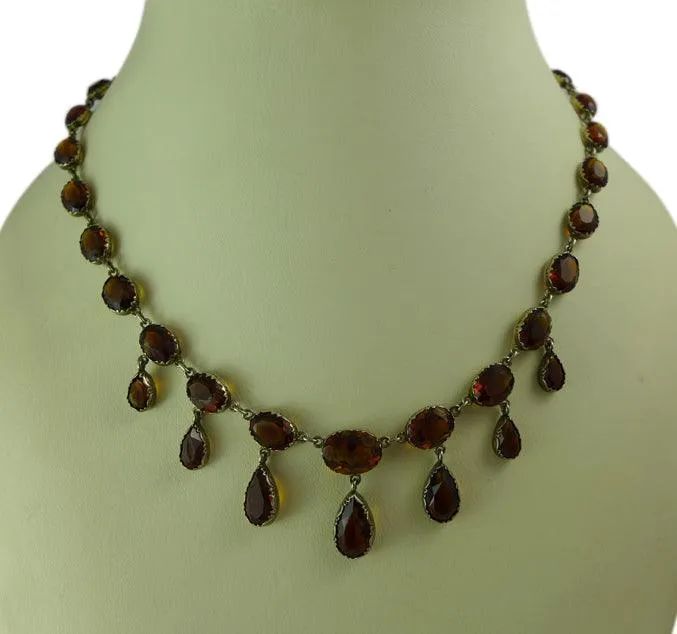 1920s Citrine Riviere Necklace