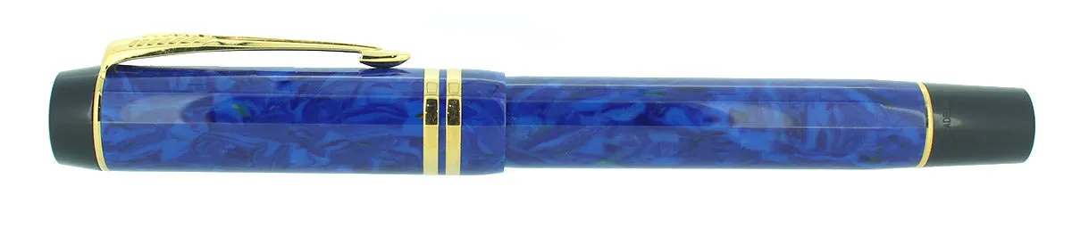 1996 PARKER DUOFOLD CENTENNIAL LAPIS LAZULI BLUE FOUNTAIN PEN 18K MEDIUM NIB MINT IN BOX