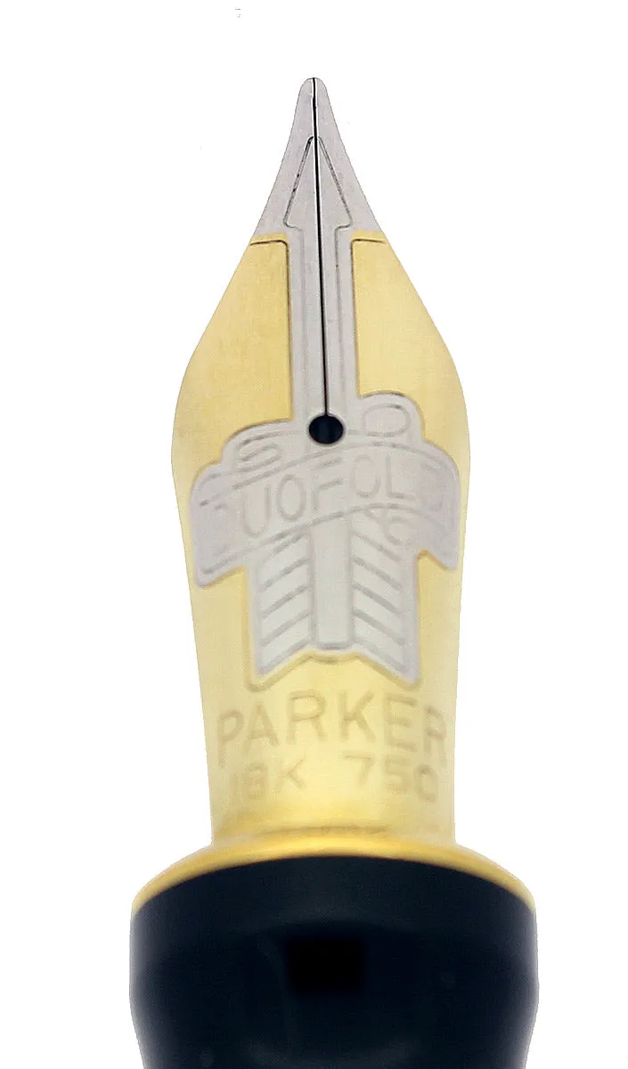 1996 PARKER DUOFOLD CENTENNIAL LAPIS LAZULI BLUE FOUNTAIN PEN 18K MEDIUM NIB MINT IN BOX