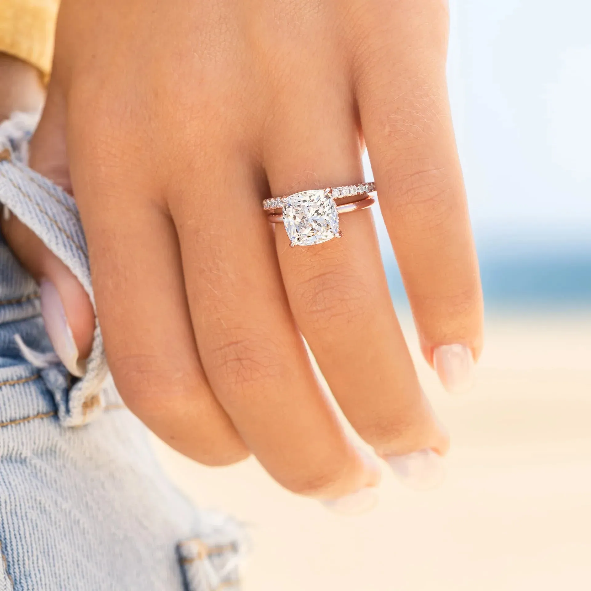 2mm Pave Full Eternity Band Ring - Rose Gold