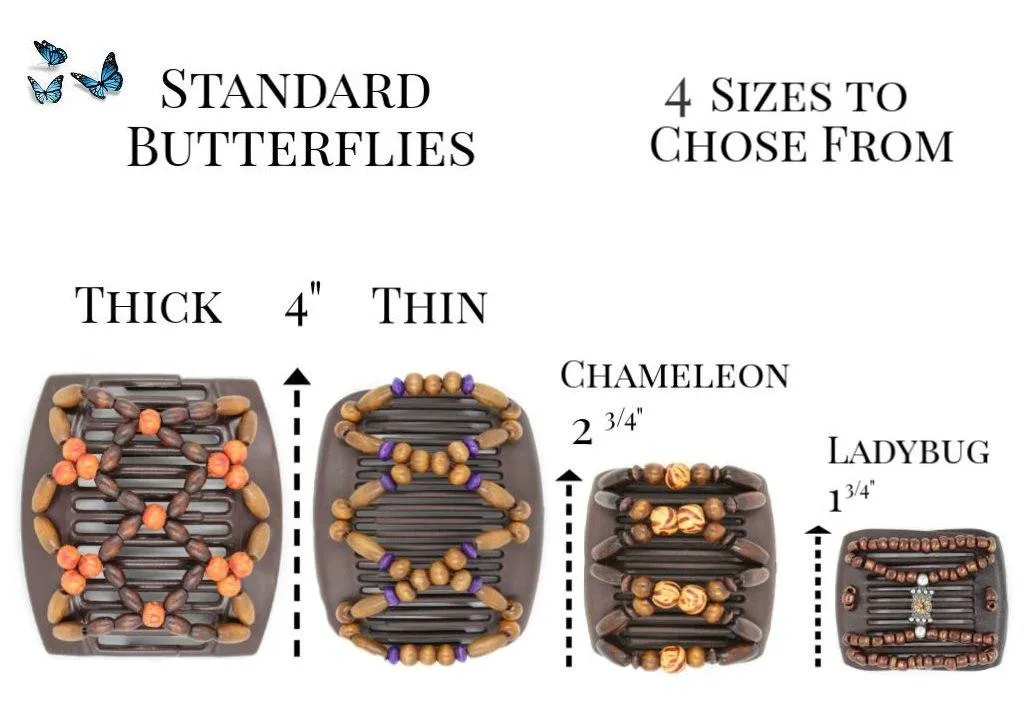 African Butterfly Hair Comb - Dupla Brown 120