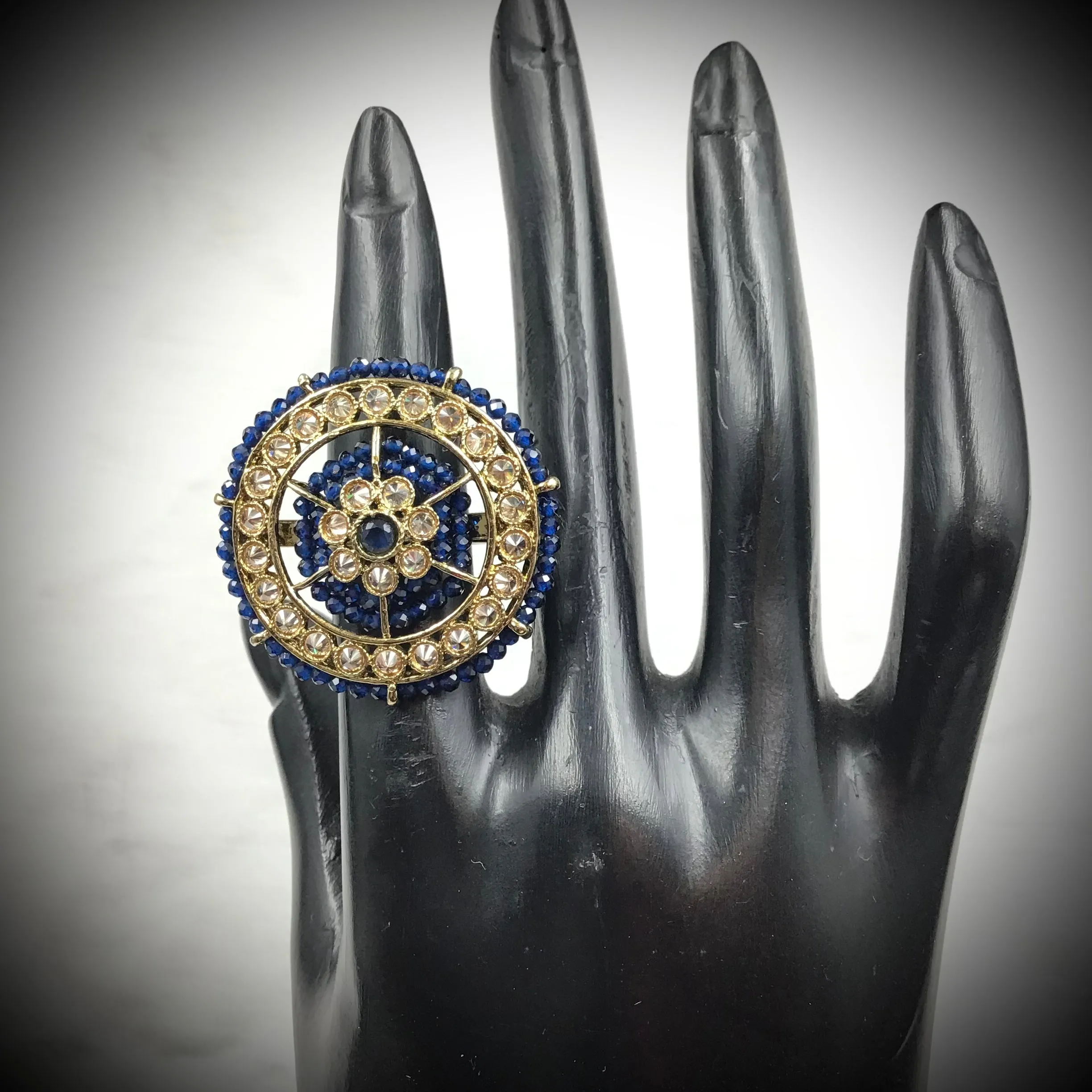Antique Cocktail Adjustable Blue Ring 10084-5494