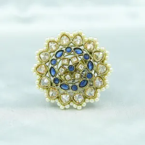 Antique Finish Cocktail Blue Ring 19842-7026