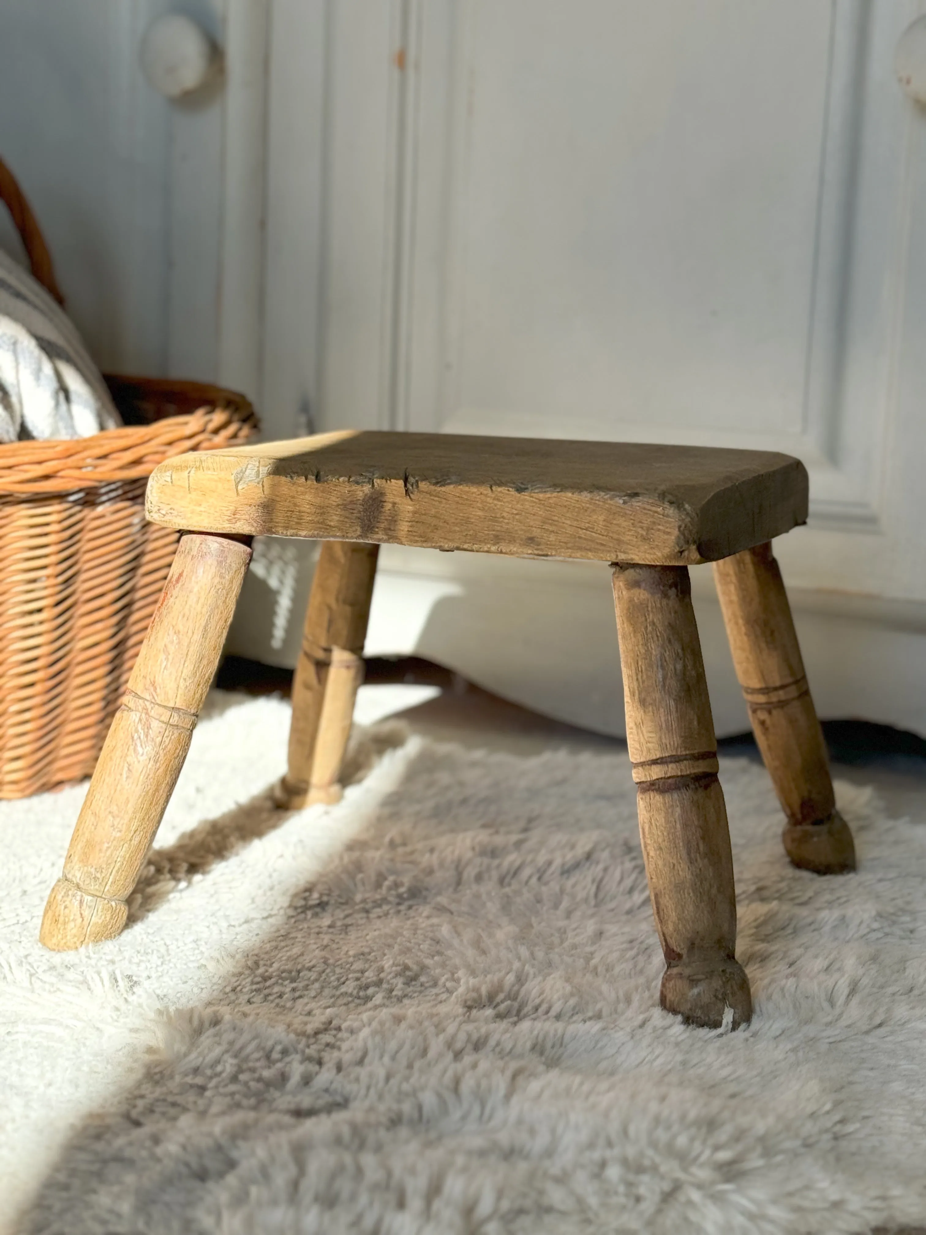 Antique Rustic Pine Milking Stool