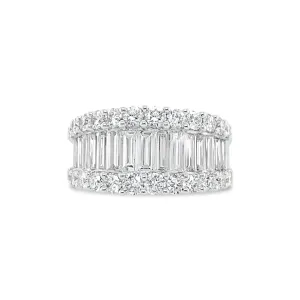 Baguette & Round Diamond Wedding Band