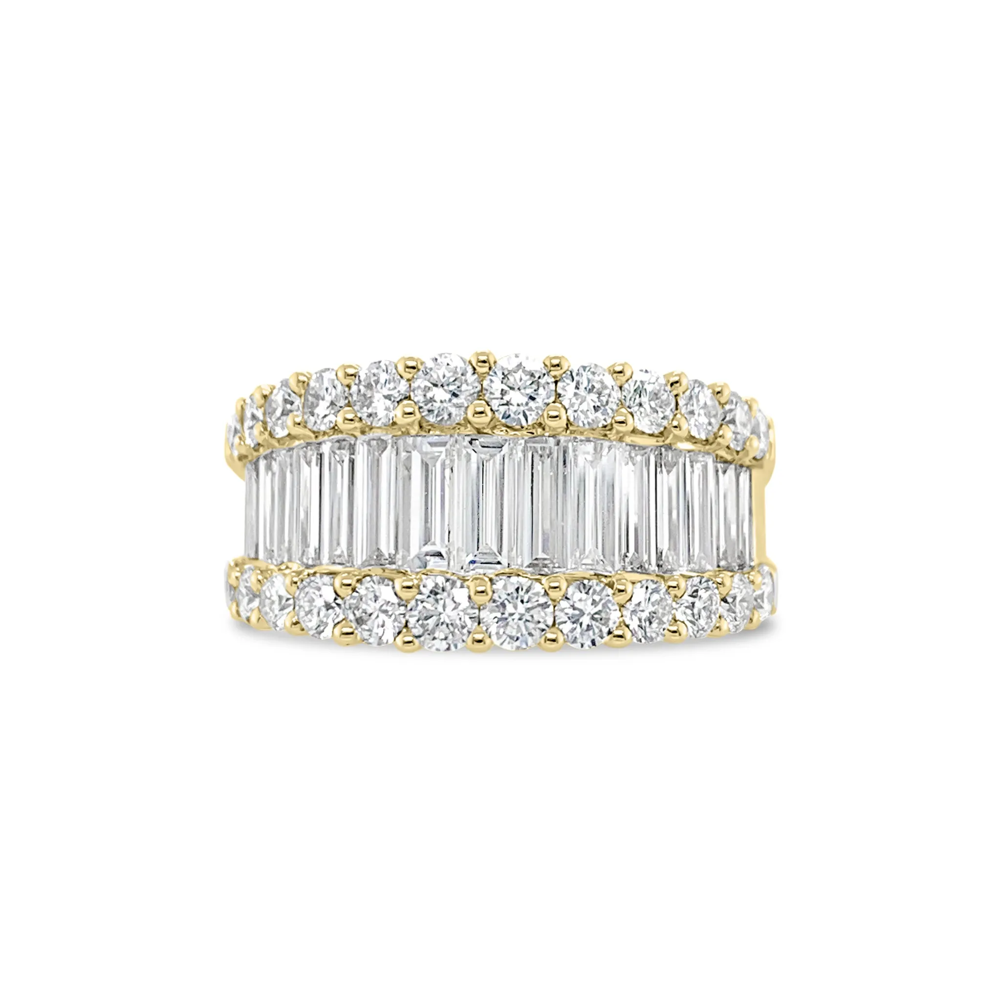 Baguette & Round Diamond Wedding Band