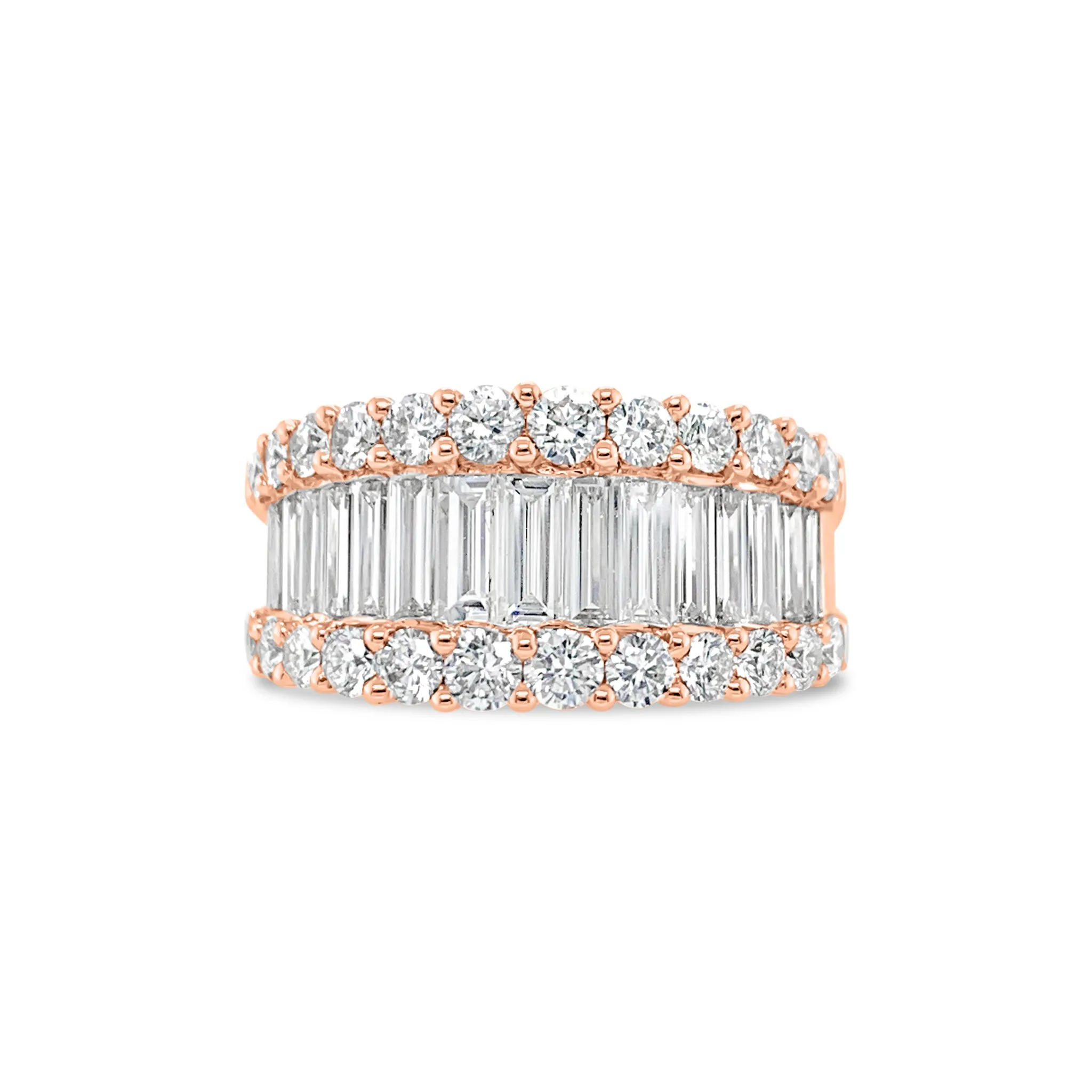 Baguette & Round Diamond Wedding Band
