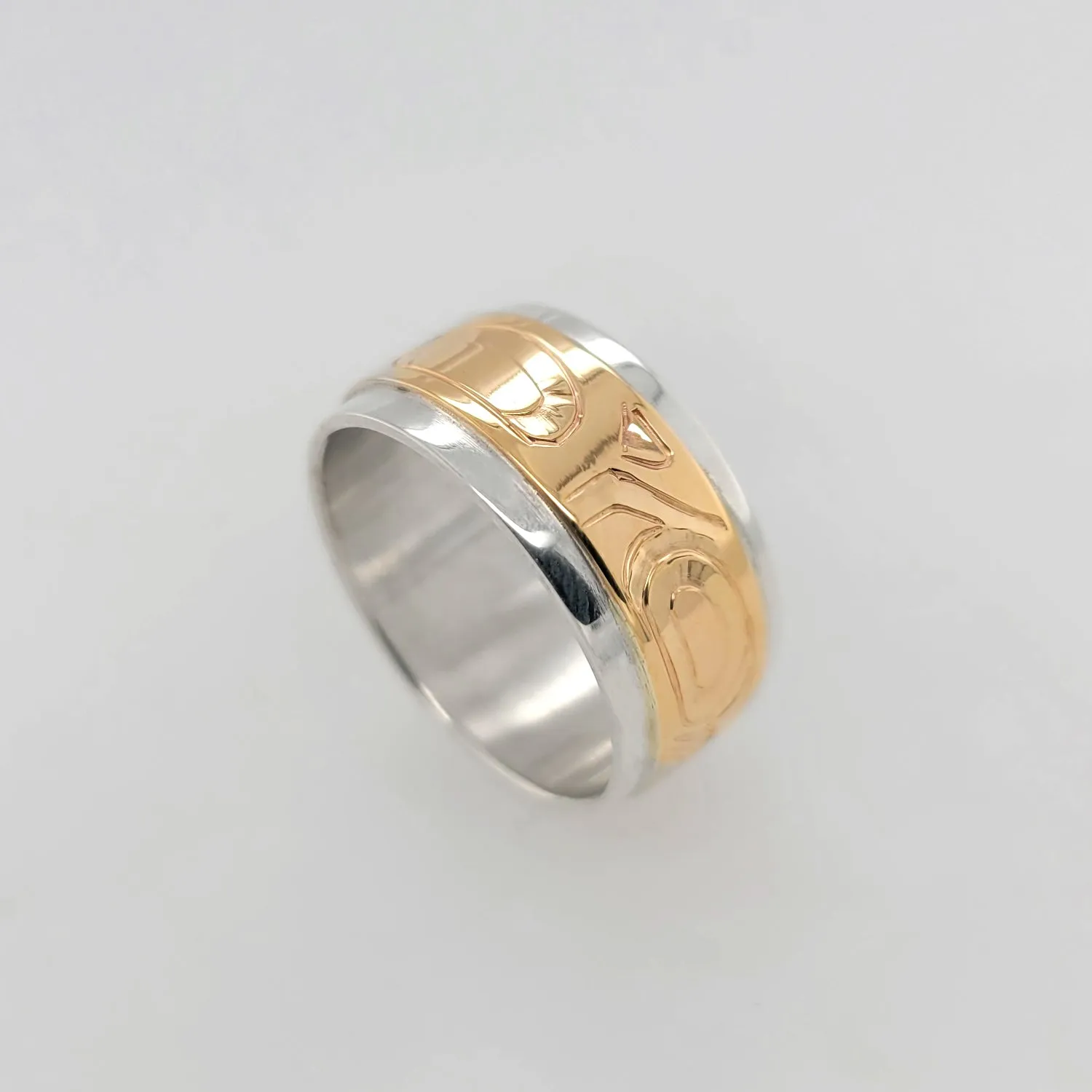 Bear Silver with Gold Band