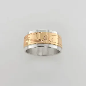 Bear Silver with Gold Band