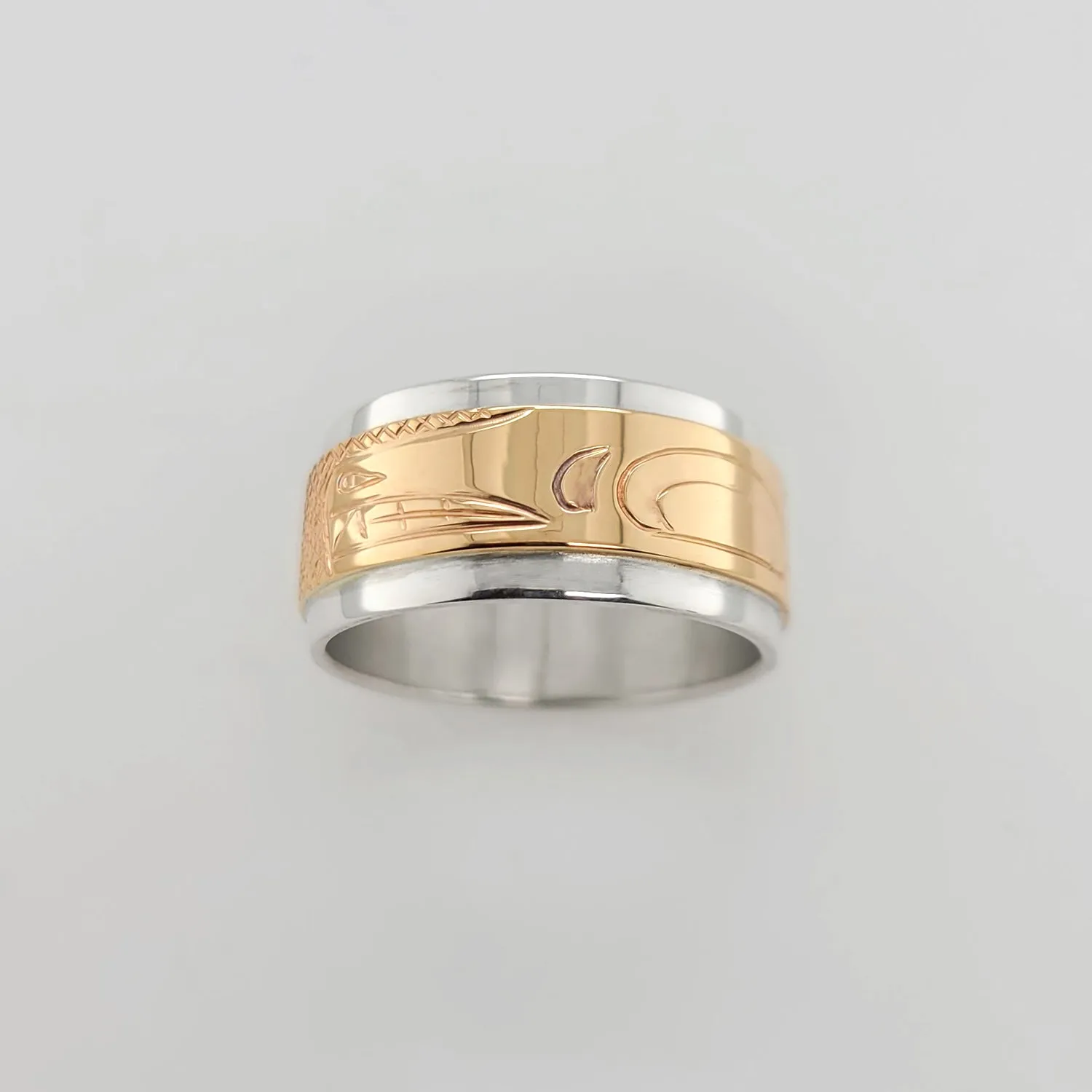 Bear Silver with Gold Band