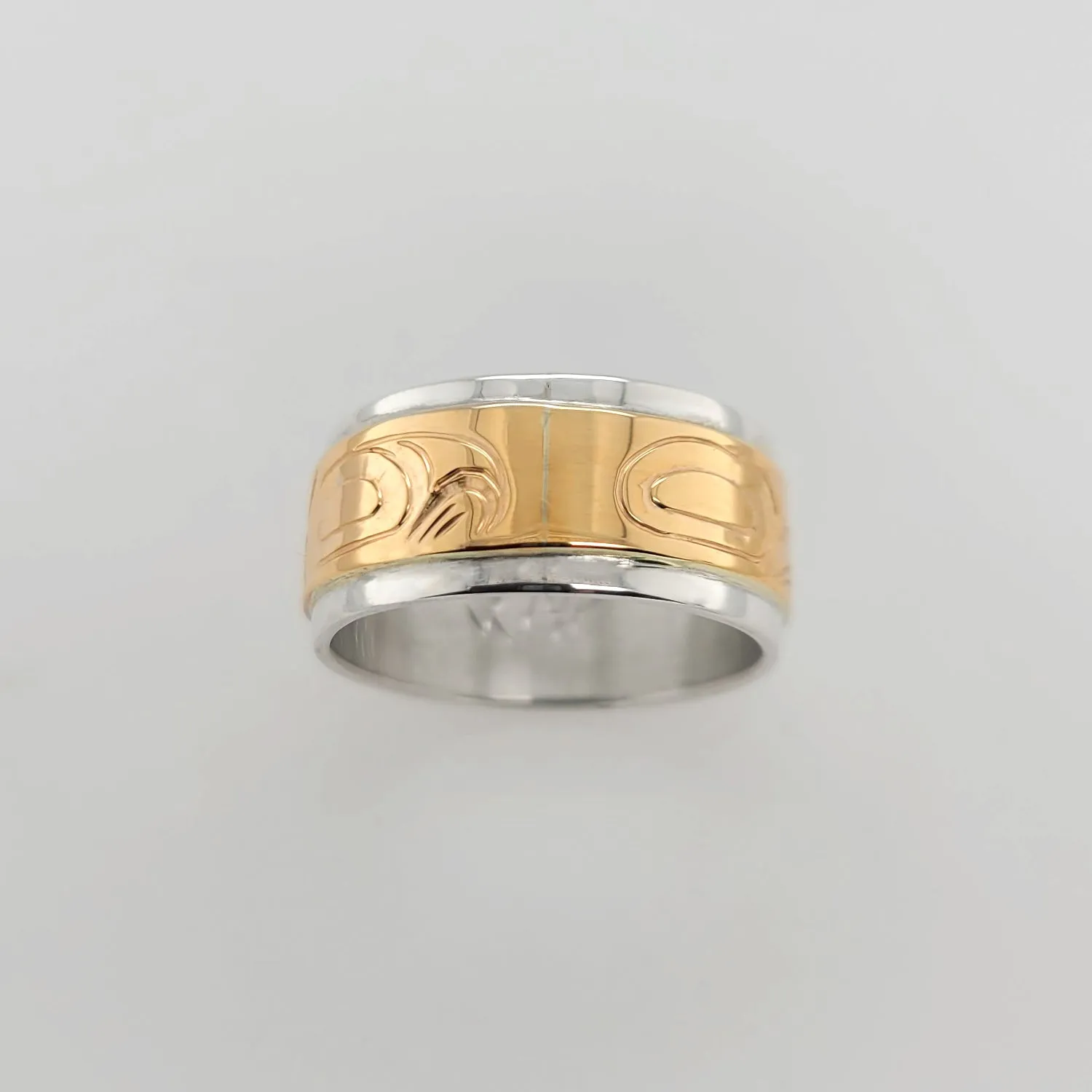 Bear Silver with Gold Band