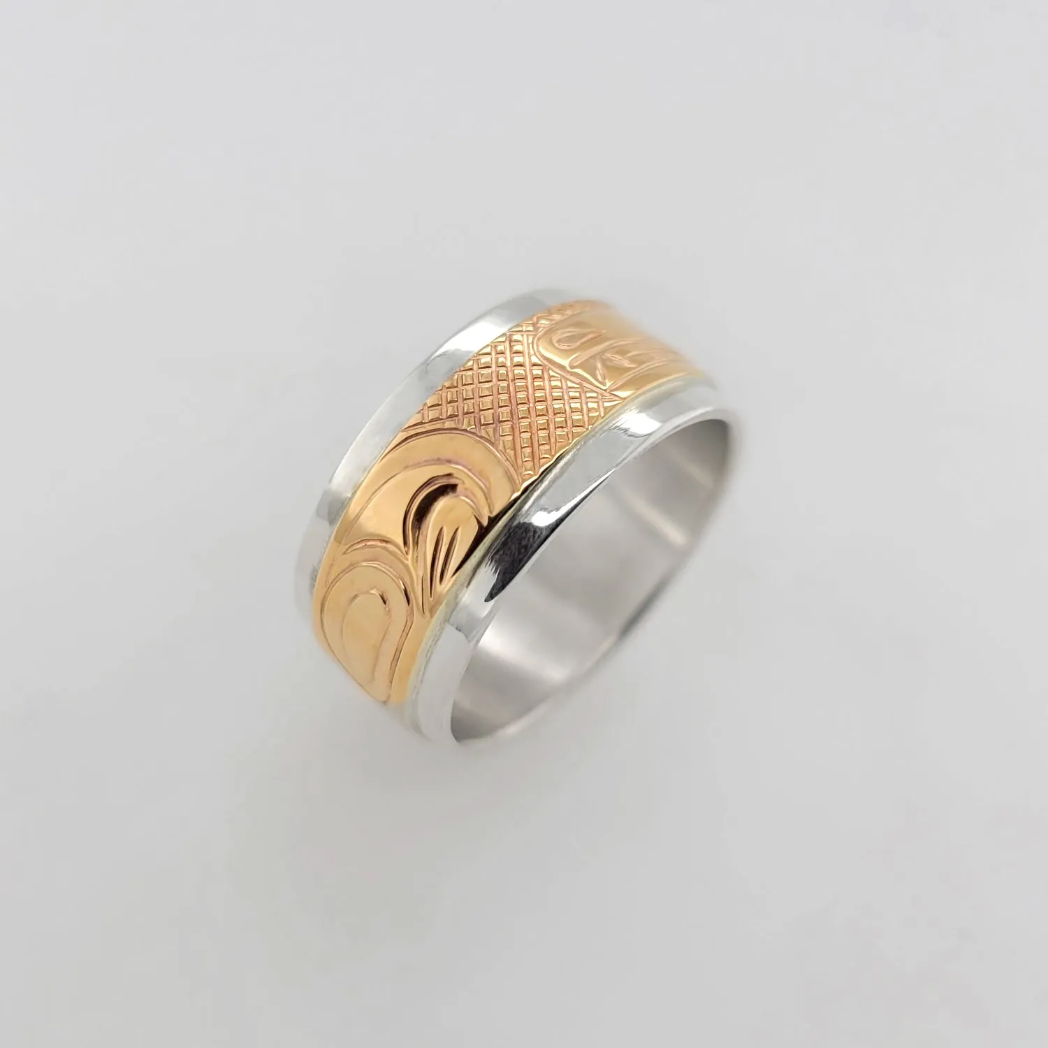 Bear Silver with Gold Band