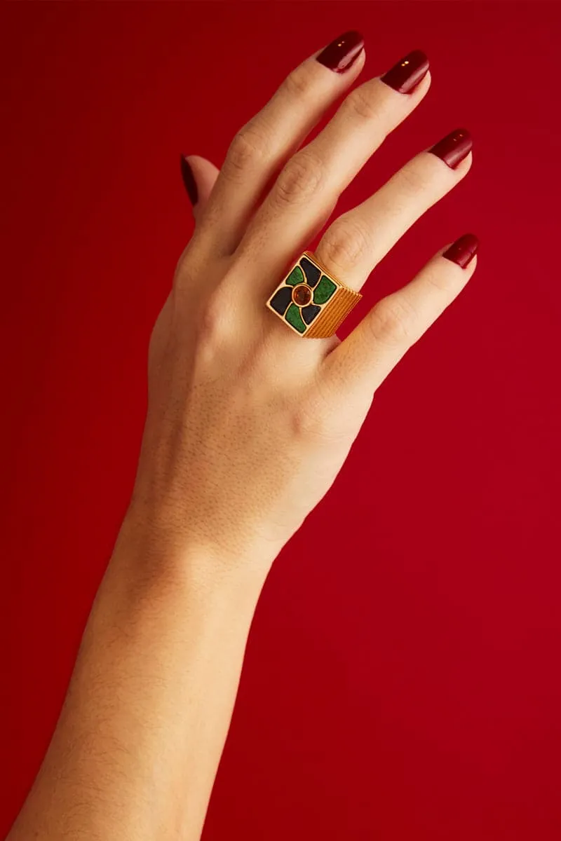 BLUE AND GREEN JUCA RING