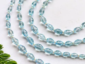 BLUE TOPAZ Olive Shape Faceted Beads