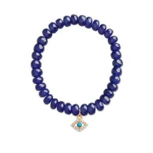 Brass 18k Evil Eye Charm Embellishment Bracelet For Women