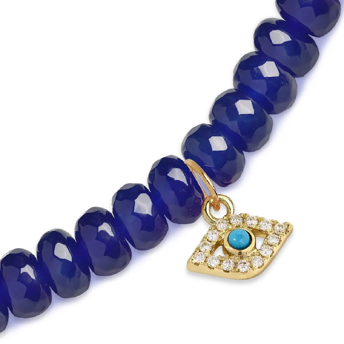 Brass 18k Evil Eye Charm Embellishment Bracelet For Women