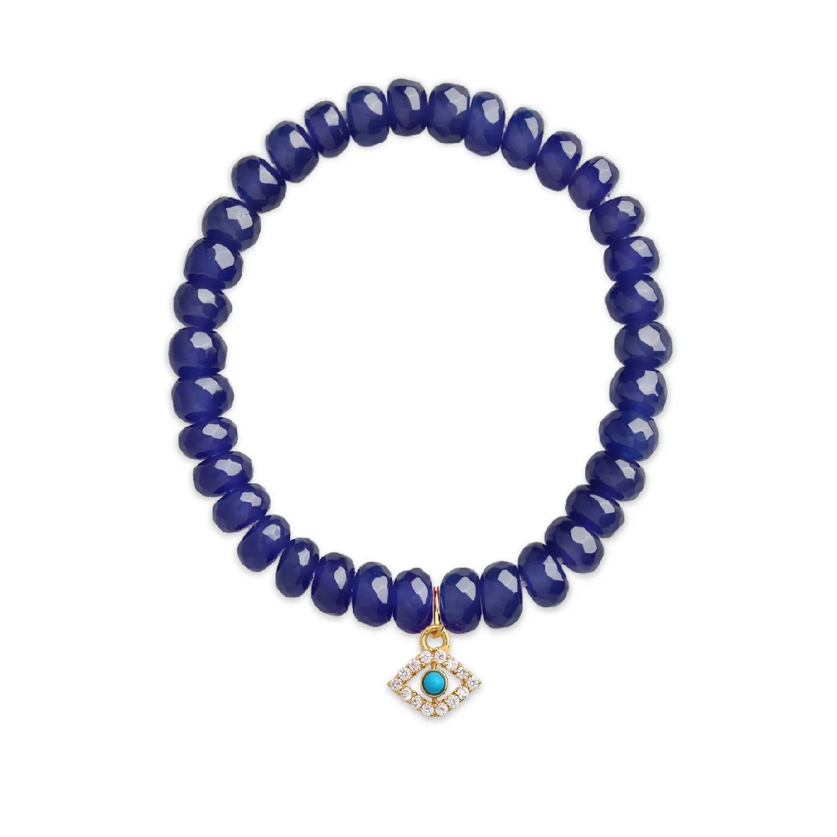 Brass 18k Evil Eye Charm Embellishment Bracelet For Women