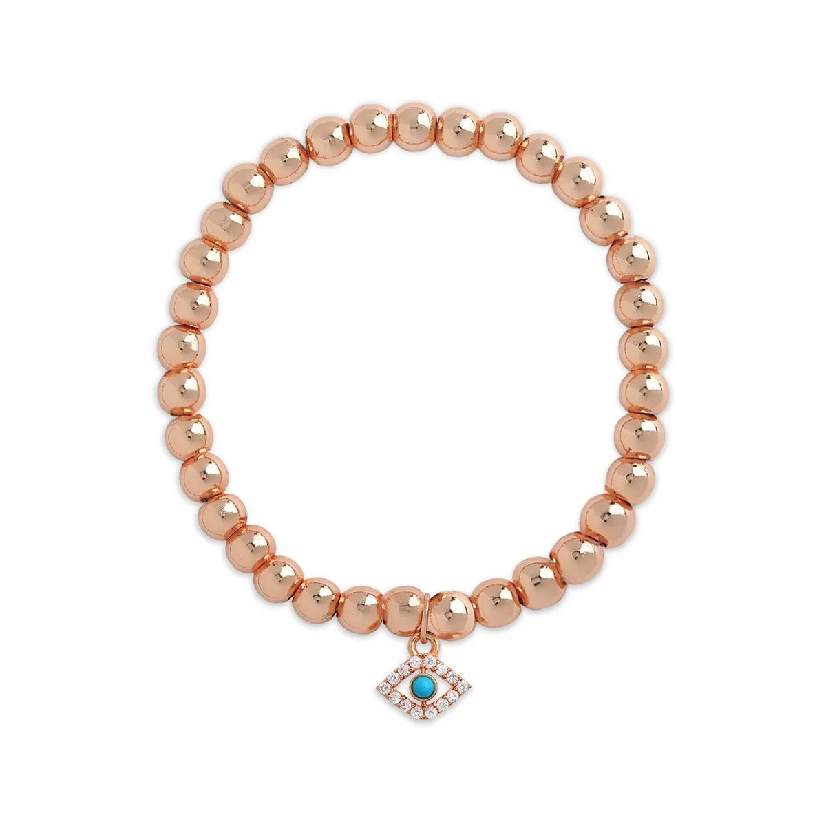 Brass 18k Evil Eye Charm Embellishment Bracelet For Women