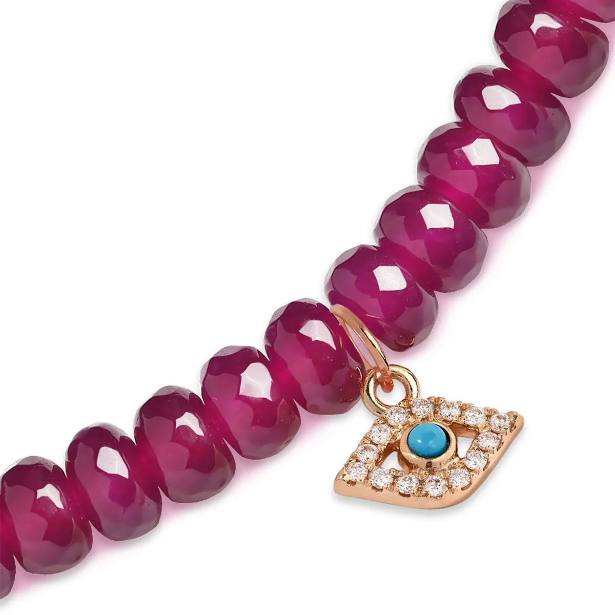 Brass 18k Evil Eye Charm Embellishment Bracelet For Women