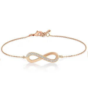 Brass 18k Rose Gold Infinity Chain Bracelet For Women
