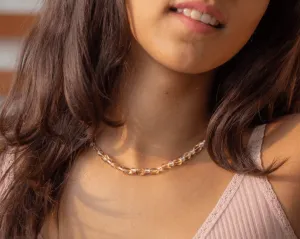 Citrine Beads & Clear Quartz Necklace