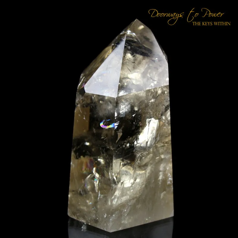 Citrine Devic Temple Quartz Crystal Point with Rainbows