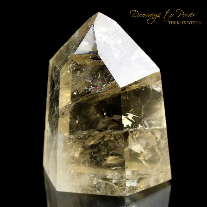 Citrine Devic Temple Quartz Crystal Point with Rainbows