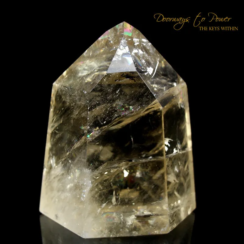 Citrine Devic Temple Quartz Crystal Point with Rainbows