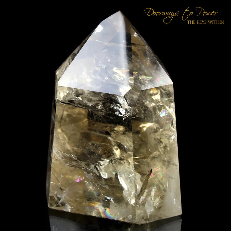 Citrine Devic Temple Quartz Crystal Point with Rainbows