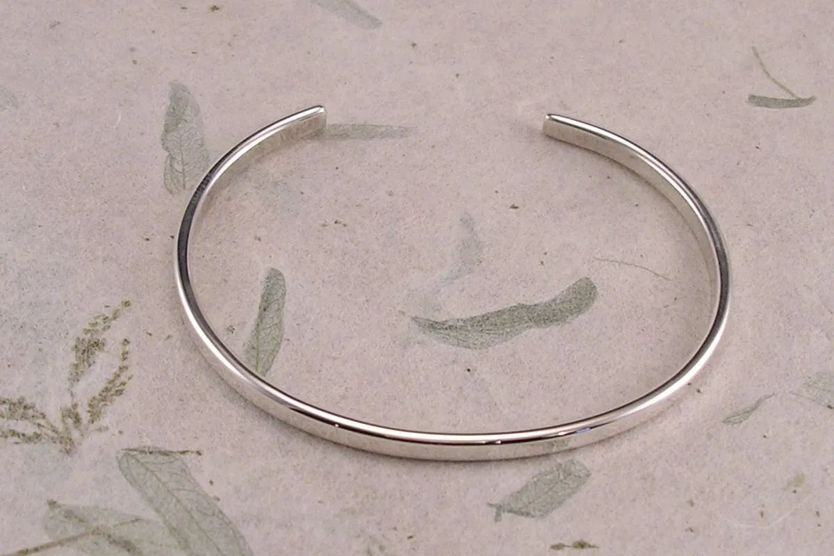 Cuff Bracelet in Your Choice of Pure Copper, Sterling Silver, Brass or Solid 14k Yellow Gold
