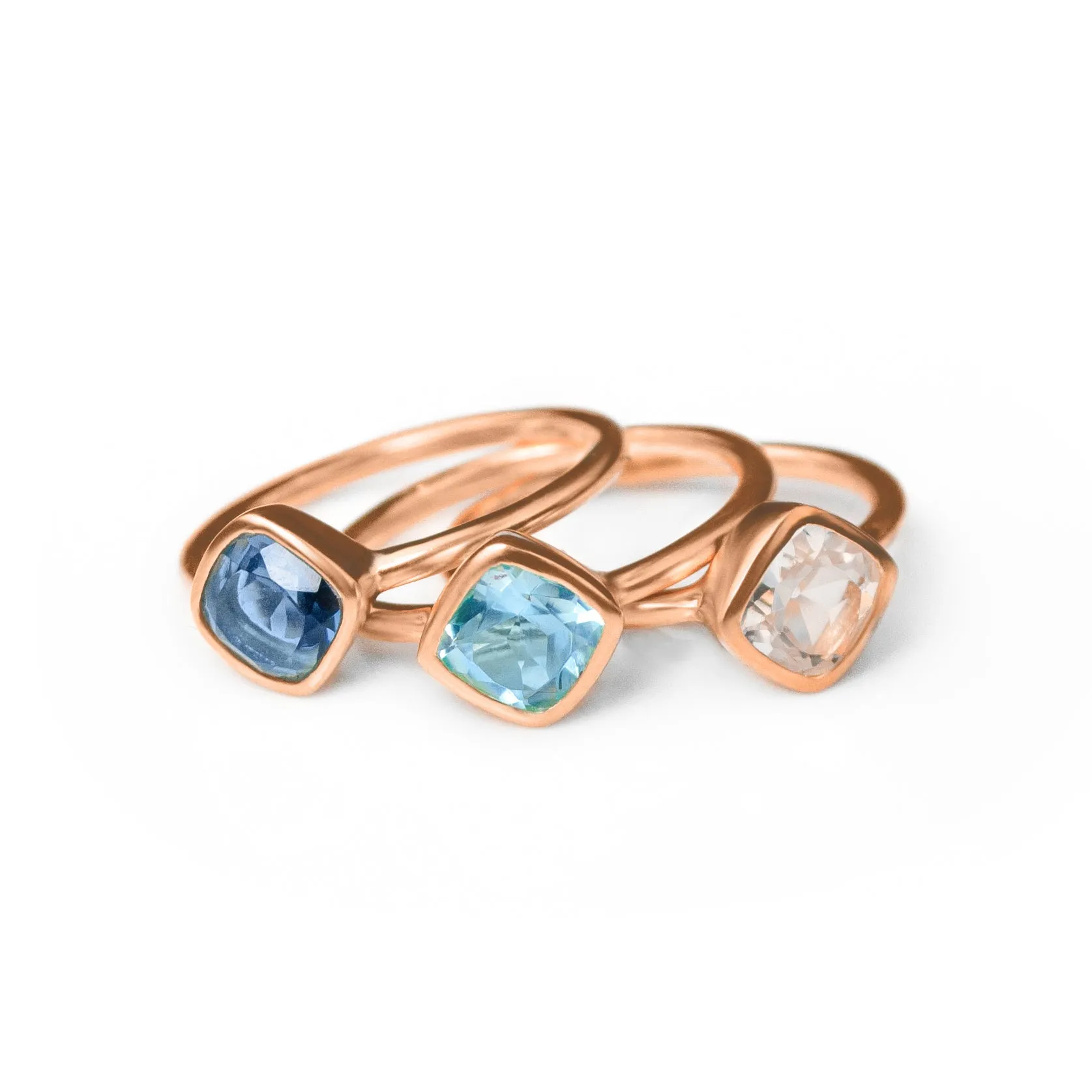 Diamond Shape Ruby Quartz Stacking Ring • July Birthstone