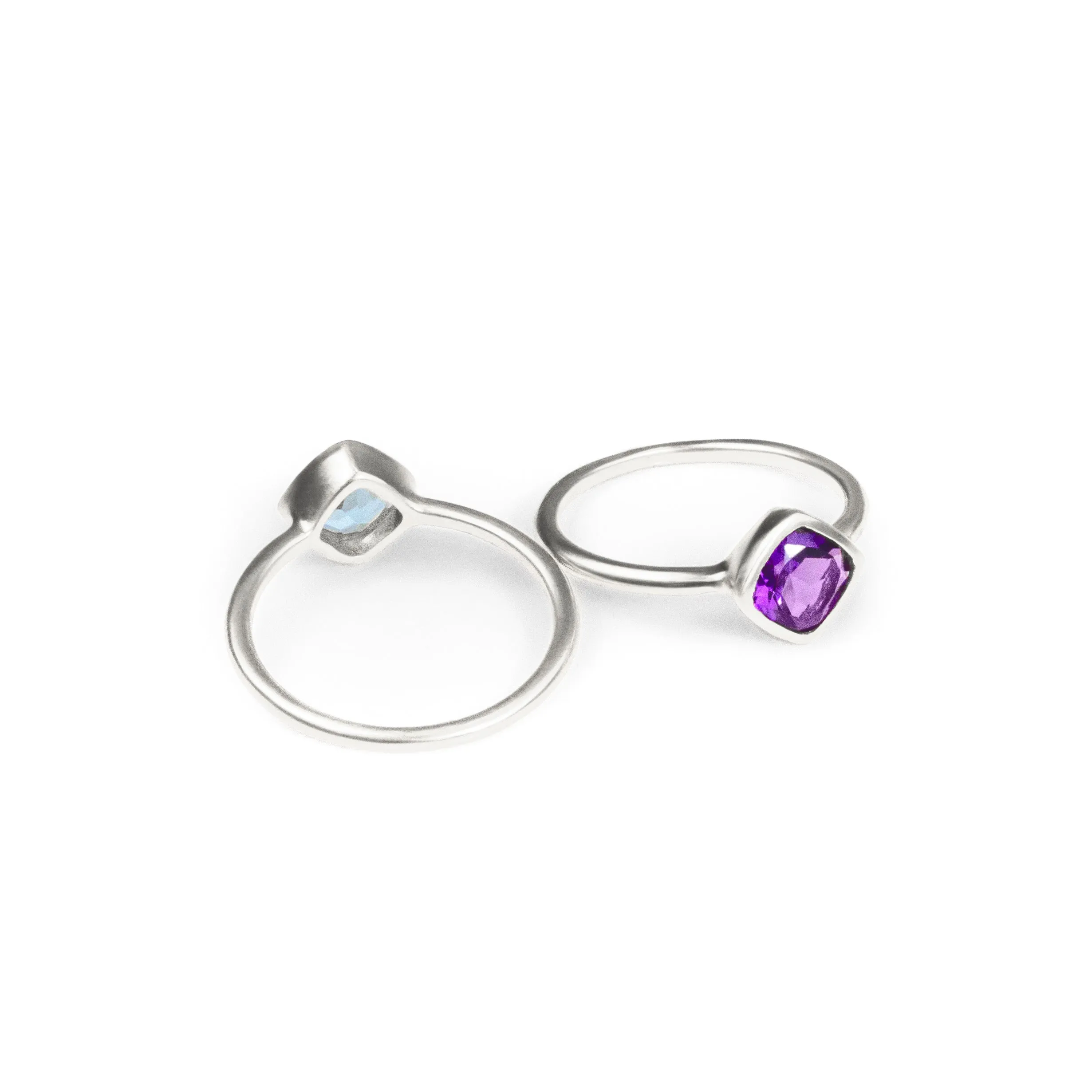 Diamond Shape Ruby Quartz Stacking Ring • July Birthstone