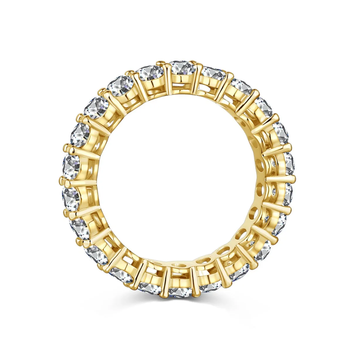Diamond White Oval Cut Eternity Wedding Band - Gold