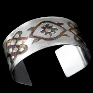 Etched Sterling Silver Cuff With Indian Motif
